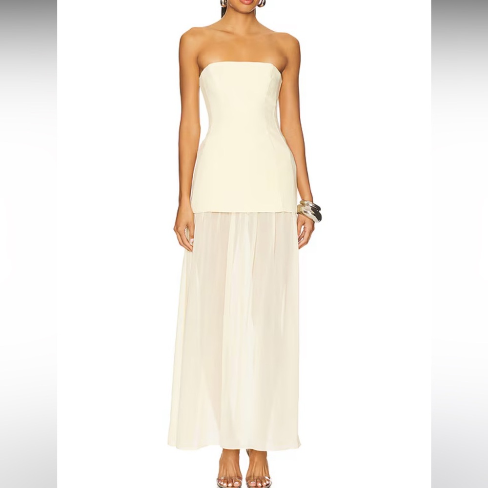 Amanda Uprichard x Revolve Linda Dress in Cornsilk